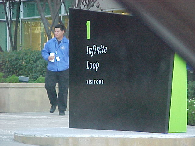 Apple Infinite Loop Visitors Sign