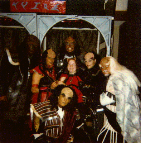 Lisa with a group of Klingons